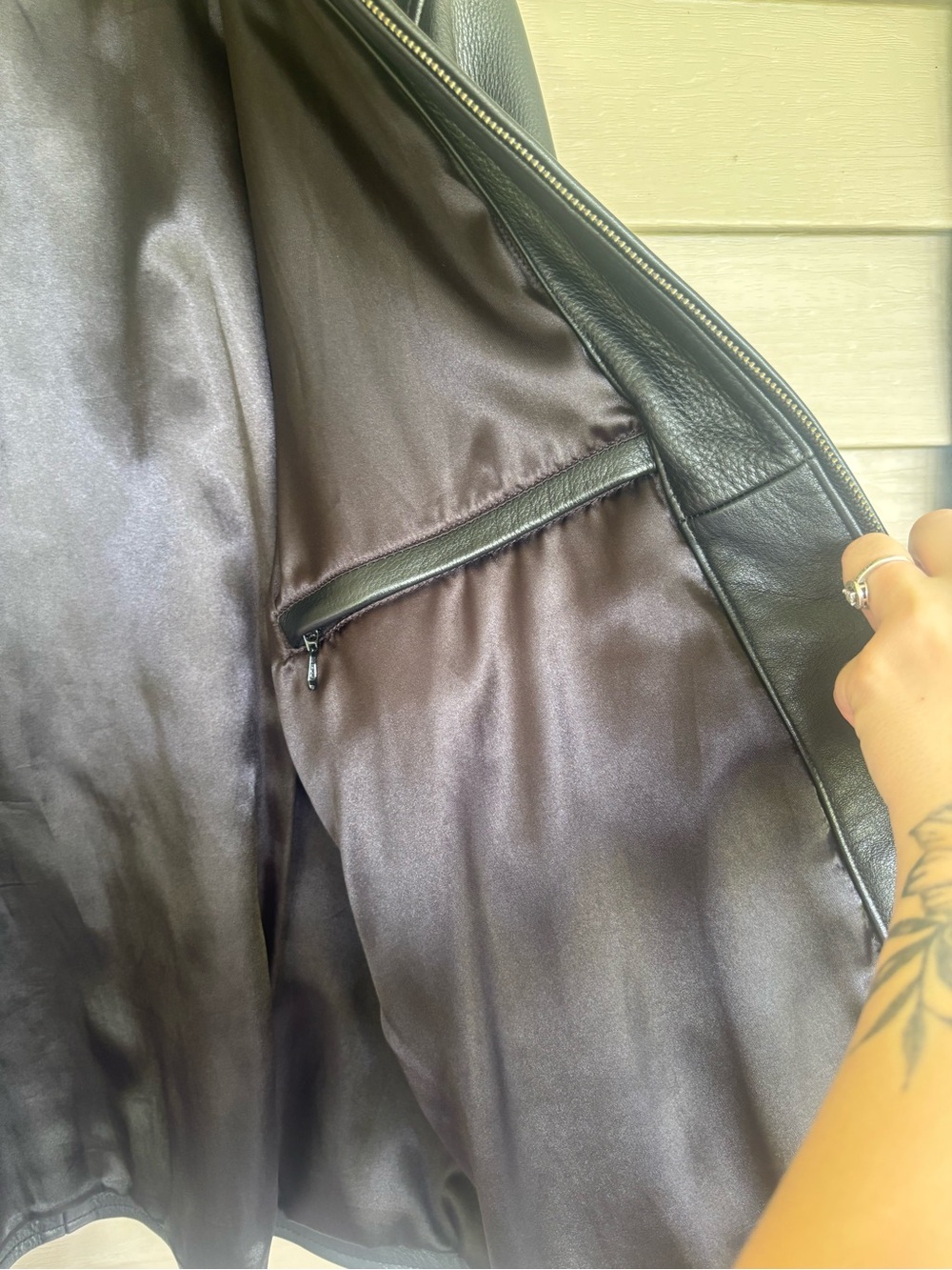 VTG Eddie Bauer Legend Stine Black Leather Jacket Womens XXL 2XL Moto Full Zip - Picture 4 of 8